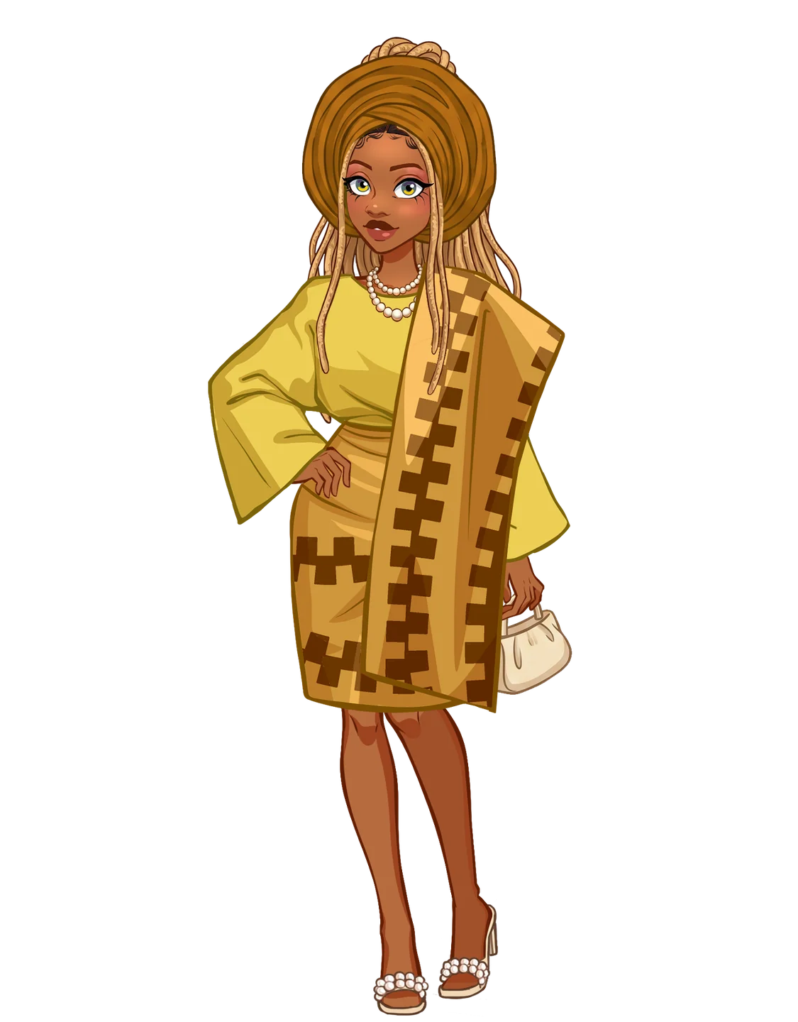 Gold aso-oke wrapper