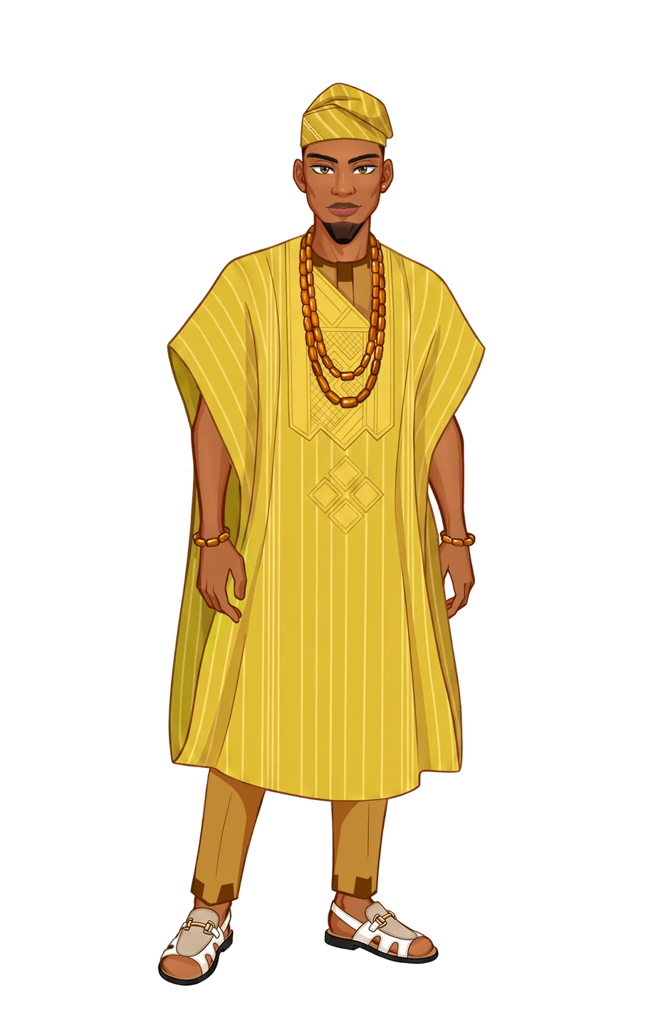Gold agbada and fila